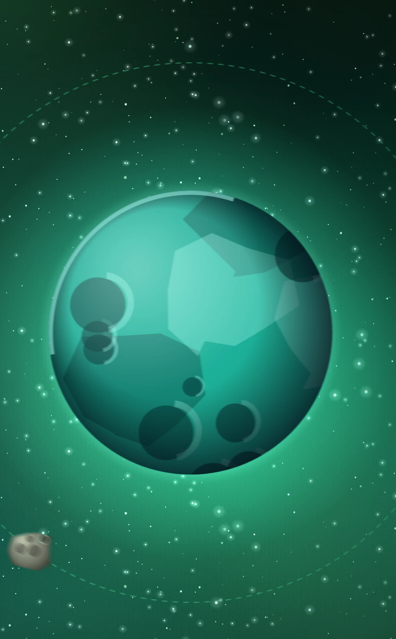 Emerald Fields, a green planet with a moon