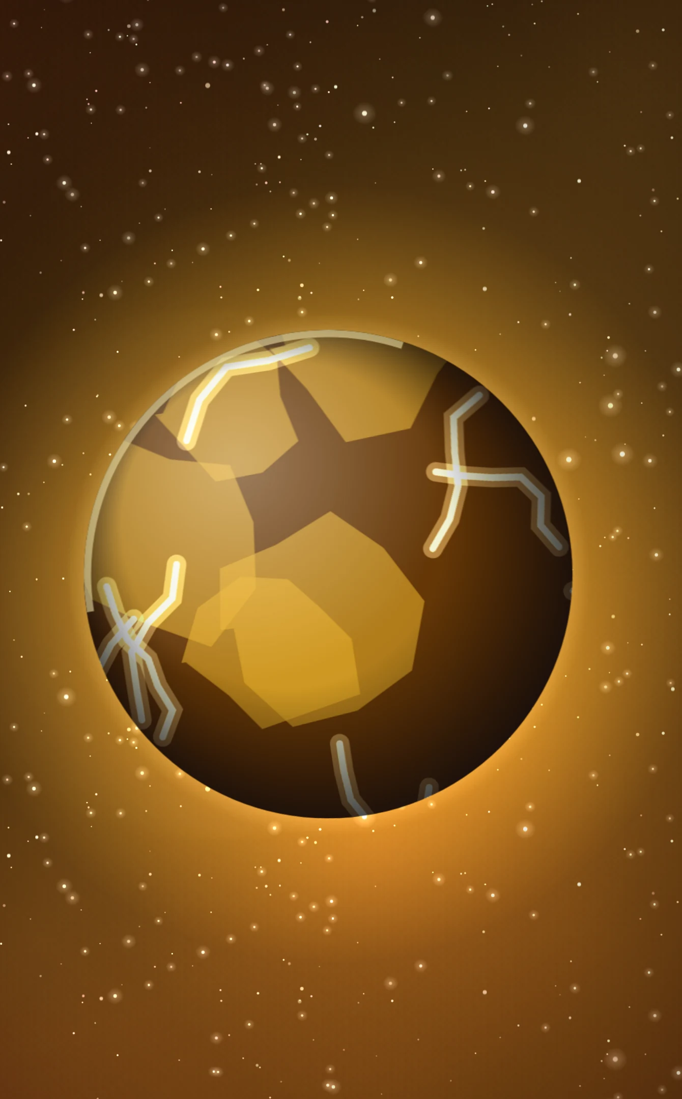 Solar Forge, a glowing golden planet